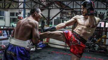 Youssef Boughanem, durante un entrenamiento.