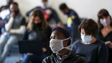 Vaccine trials&#039; volunteers wait for their names to be called before testing for the coronavirus disease (COVID-19), and taking part of the country&#039;s human clinical trial for potential vaccines at the Wits RHI Shandukani Research Centre in Johann