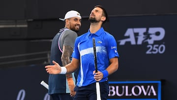 Novak Djokovic y Nick Kyrgios, contra Nikola Mektic y Michael Venus en el Brisbane International.