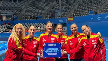 Las jugadoras de España, con su billete para el Mundial de Londres