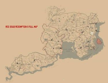 Así es el mapa de Red Dead Redemption 2 al completo (alta resolución)
