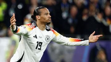 Germany's midfielder #19 Leroy Sane reacts during the UEFA Euro 2024 round of 16 football match between Germany and Denmark at the BVB Stadion Dortmund in Dortmund on June 29, 2024. (Photo by KENZO TRIBOUILLARD / AFP)