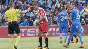 El Girona, en su último partido ante el Getafe.