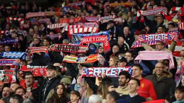 Aficionados del Atlético de Madrid en el estadio Cívitas Metropolitano.