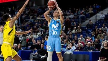 Hansel Atencia, base del Movistar Estudiantes, ante el Alimerka Oviedo.