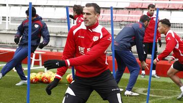 Amaya durante un entrenamiento con el Rayo Vallecano.