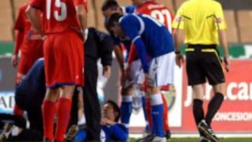 <b>PARA OLVIDAR. </b>El partido ante el Elche dejó una mala imagen de los azulinos y dos lesionados.