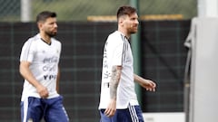 Messi y la albiceleste en el último entrenamiento