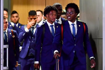 Los jugadores de la Selección Colombia llegan a Kazán, ciudad sede de concentración del equipo durante el Mundial de Rusia 2018.