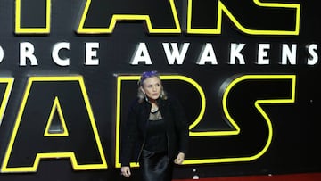 Carrie Fisher en la presentaci&oacute;n de Star Wars Episodio VII