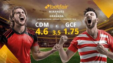 CD Mirandés vs. Granada CF: alineaciones, horario, TV, estadísticas y pronósticos