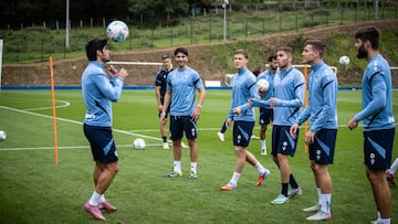 La plantilla de la Real Sociedad en un entrenamiento en Zubieta.