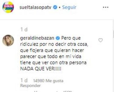 Geraldine Bazán explota porque la relacionan con Gabriel Soto