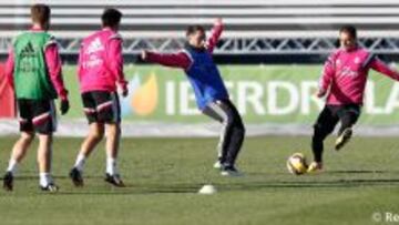 Imagen del entrenamiento del Real Madrid en Valdebebas.