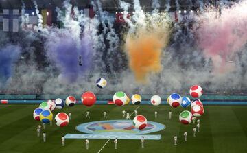 Ceremonia de apertura de la Euro 2020 en el estadio Olí­mpico de Roma.