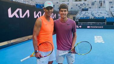 Rafa Nadal y Carlos Alcaraz en Austarlia.