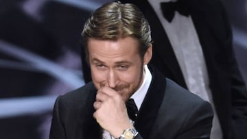 Ryan Gosling ríe durante el histórico error de los Premios Oscar 2017