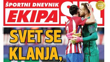 Oblak, ídolo y portada en Eslovenia tras su triple paradón