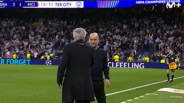 La reacción de Guardiola con Ancelotti según pitó el árbitro: para quitarse el sombrero