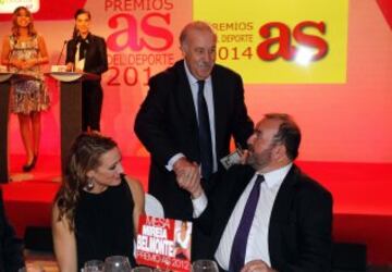 Premios AS 2014. Mireia Belmonte, Vicente del Bosque y Jos¨¦ Lu¨ªs Sainz.