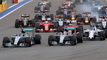 Salida del GP de Rusia 2016.