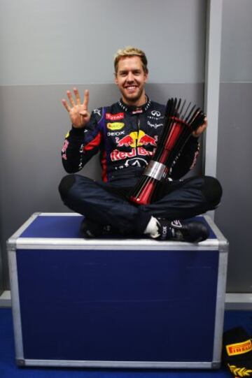 Sebastian Vettel, campeón de Fórmula Uno en los años 2010, 2011, 2012 y 2013.  