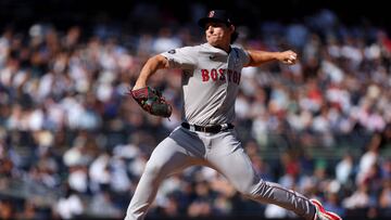 NEW YORK, NEW YORK - SEPTEMBER 15: Zach Penrod #67 of the Boston Red Sox pitches against the New York Yankees during the fifth inning at Yankee Stadium on September 15, 2024 in the Bronx borough of New York City. Luke Hales/Getty Images/AFP (Photo by Luke Hales / GETTY IMAGES NORTH AMERICA / Getty Images via AFP)