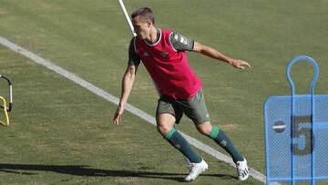 Canales, durante un entrenamiento.