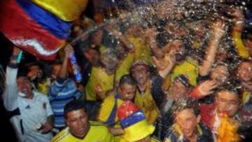 Celebraci&oacute;n en las calles de Colombia por la clasificaci&oacute;n al Mundial de Brasil 2014.