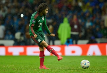 Cesar Huerta of Mexico during the game Mexican National Team (Mexico) vs Honduras, corresponding to the Quarterfinals second Leg of the Concacaf Nations League 2023-2024, at Azteca, on November 21, 2023.

<br><br>

Cesar Huerta de Mexico durante el partido Seleccion Nacional Mexicana (Mexico) vs Honduras, correspondiente a Cuartos de Final Vuelta de la Liga de Naciones de Concacaf 2023-2024, en el Estadio Azteca, el 21 de Noviembre de 2023.