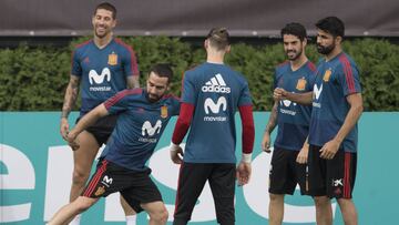 España entrenando.