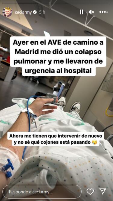 Ceciarmy sufre un colapso pulmonar y es trasladado de urgencia al hospital