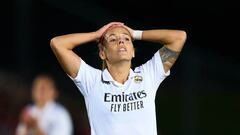 MADRID, SPAIN - NOVEMBER 06: Claudia Zornoza of Real Madrid reacts during The Liga F  match between Real Madrid and FC Barcelona at Estadio Alfredo Di Stefano on November 06, 2022 in Madrid, Spain. (Photo by Diego Souto/Quality Sport Images/Getty Images)