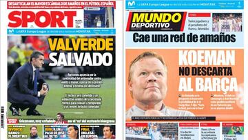 Portadas de los diarios Sport y Mundo Deportivo del d&iacute;a 29 de mayo de 2019.