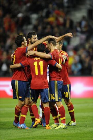 Alegría del equipo español.