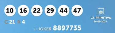 La Primitiva: comprobar los resultados del sorteo de hoy, sábado 26 de julio