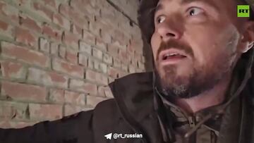 Russian soldier hides from Ukrainian bomb drone in terrifying footage