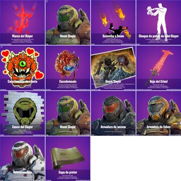 Todos los objetos de Doom Slayer en Fortnite