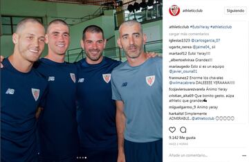 La plantilla del Athletic se rapa el pelo en apoyo a Yeray