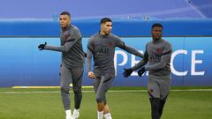 El entrenamiento del PSG en el Santiago Bernabéu
