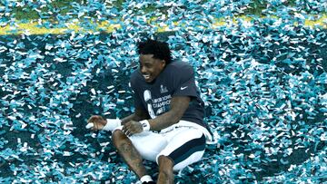 NEW ORLEANS (United States), 10/02/2025.- Philadelphia Eagles safety C.J. Gardner-Johnson reacts at the end of Super Bowl LIX between the Kansas City Chiefs and the Philadelphia Eagles at Caesars Superdome in New Orleans, Louisiana, USA, 09 February 2025. The Super Bowl is the annual championship game of the NFL between the AFC Champion and the NFC Champion and has been held every year since 1967. (Nueva Orleáns, Filadelfia) EFE/EPA/CJ GUNTHER