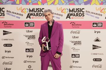 Lit Killah, posando en el photocall de Los40 Music Awards.