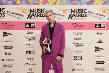 Lit Killah, posando en el photocall de Los40 Music Awards.