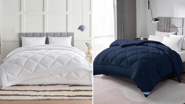 Rellenos nórdicos de Wavve de color blanco y azul con gramaje de 300 gr/m2