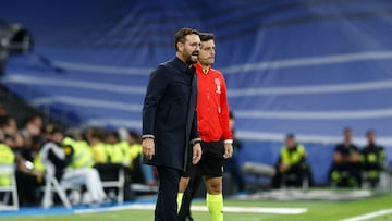 Bordalás dirige al Getafe durante el partido de la semana pasada en el Santiago Bernabéu.