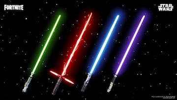 Arte oficial de las Espadas Láser de Star Wars en Fortnite