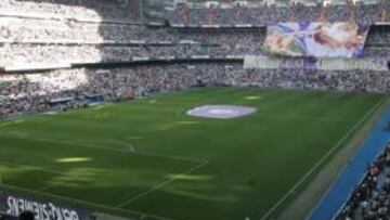 <b>LLENAZO. </b>El Bernabéu estará lleno para recibir al Osasuna. El madridismo ha acogido bien el partido por la mañana.