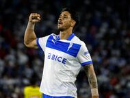 Futbol, Universidad Catolica vs Palestino
Fecha 28, Liga de primera 2025.
El jugador de Universidad Catolica Fernando Zampedri,, celebra tras marcar un gol contra Palestino durante un partido de la liga de primera disputado en el estadio Claro Arena de Santiago, Chile.
22/11/2025
Diego Martin/Photosport
Football, Universidad Catolica vs Palestino
28th turn, 2025 First division league.
Universidad Catolica’s player Fernando Zampedri, celebrates after scoring against Palestino during a first division league match at the Claro Arena stadium in Santiago, Chile.
22/11/2025
Diego Martin/Photosport