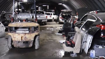 Hallan un túnel con decenas de coches robados: la policía pilló a los ladrones ocultando uno de ellos