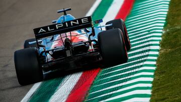 ALONSO Fernando (spa), Alpine F1 A521, action during the Formula 1 Pirelli Gran Premio Del Made In Italy E Dell Emilia Romagna 2021 from April 16 to 18, 2021 on the Autodromo Internazionale Enzo e Dino Ferrari, in Imola, Italy - Photo Florent Gooden / DPPI
 AFP7 
 16/04/2021 ONLY FOR USE IN SPAIN